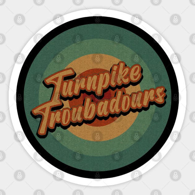 Circle Retro Vintage Turnpike Troubadours Sticker by Jokowow